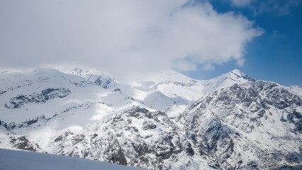 snow covered mountains