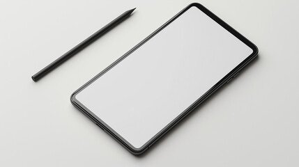 Highly detailed mockup of a smartphone-tablet hybrid designed for note-taking apps.