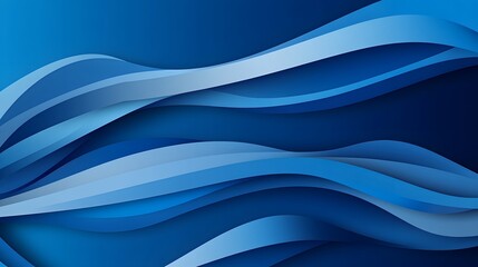 Obraz premium Abstract background with blue wavy layered shapes overlapping smoothly