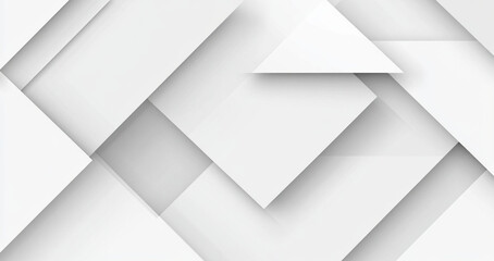 Obraz premium Abstract white background with texture pattern, layered geometric triangle shapes, white and grey glossy squares, abstract tech banner design. Graphic design element stripes concept for web, flyer