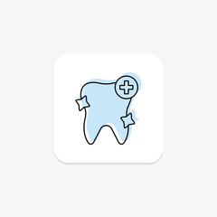 Dental Care color shadow thinline icon, vector, pixel perfect, illustrator file