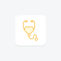 Stethoscope duotone line icon, vector, pixel perfect, illustrator file