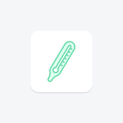 Thermometer duotone line icon, vector, pixel perfect, illustrator file