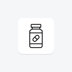 Medicine Bottle line icon, vector, pixel perfect, illustrator file
