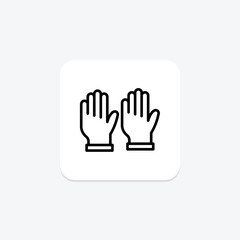 Gloves line icon, vector, pixel perfect, illustrator file