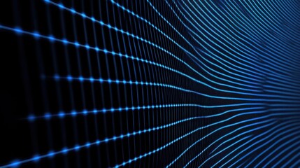 Minimalist Blue background with grid pattern for design, banner template. Featuring white space in the center of the page for text. Ideal for geometric abstract wallpapers with a sleek touch.