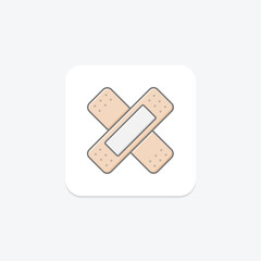 Bandage lineal color icon, vector, pixel perfect, illustrator file