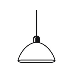 hanging lamp icon line art vector Illustration 