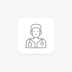 Doctor thinline icon, vector, pixel perfect, illustrator file