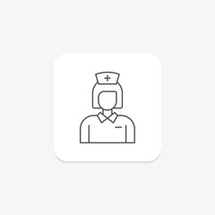 Nurse thinline icon, vector, pixel perfect, illustrator file