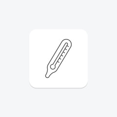 Thermometer thinline icon, vector, pixel perfect, illustrator file