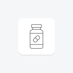 Medicine Bottle thinline icon, vector, pixel perfect, illustrator file