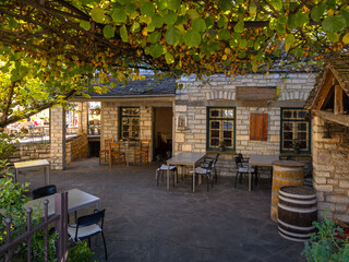 The traditional stone house of the tourist town of Papigko in the mountains of Epirus in Greece