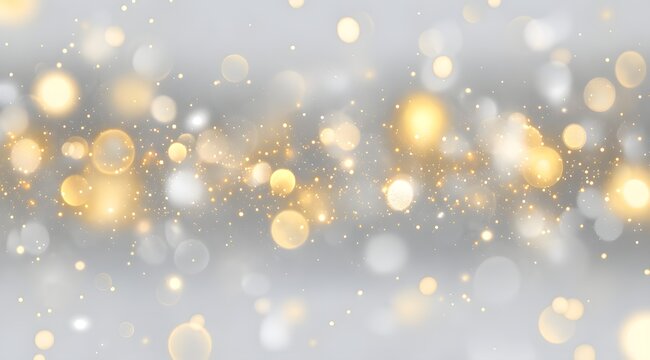 Abstract golden and silver bokeh background