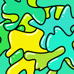Green and yellow doodle abstract background design