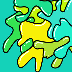 Green and yellow doodle abstract background design