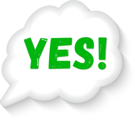 Yes comic text lettering bright cartoon