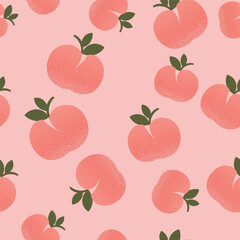 peach fruit seamless pattern