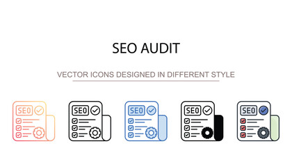 Seo Audit icon design with white background stock illustration