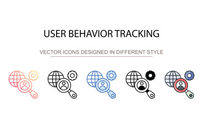 User Behavior Tracking icon design with white background stock illustration