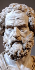 Naklejka premium Homer Statue: Ancient Greek Poet and Sculpture in Antiquity