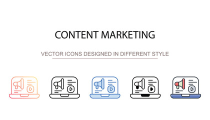 Content Marketing icon design with white background stock illustration