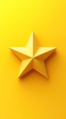 Fototapeta premium Elegant yellow star art, simple design with light and shadow elements