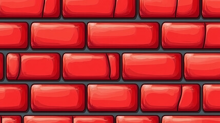 Vibrant red brick wall texture interior design digital artwork urban environment close-up view decorative concept
