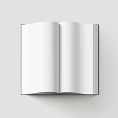 Fototapeta premium Open book with blank pages on white background.