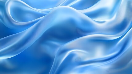 Obraz premium Silky blue fabric flowing in gentle graceful and calming waves