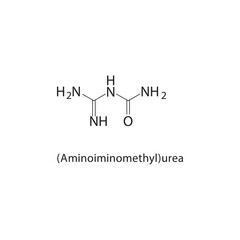 (Aminoiminomethyl)urea skeletal structure.Urea derivative compound schematic illustration. Simple diagram, chemical structure.