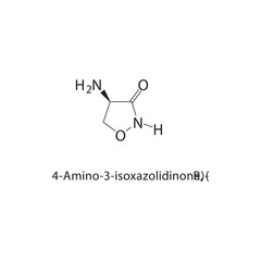 4-Amino-3-isoxazolidinone, (R)- skeletal structure.Isoxazolidinone derivative compound schematic illustration. Simple diagram, chemical structure.
