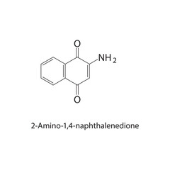 2-Amino-1,4-naphthalenedione skeletal structure.Naphthoquinone compound schematic illustration. Simple diagram, chemical structure.