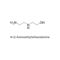 N-(2-Aminoethyl)ethanolamine skeletal structure.Amino alcohol compound schematic illustration. Simple diagram, chemical structure.