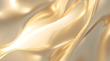 Abstract golden fabric undulates softly in the light