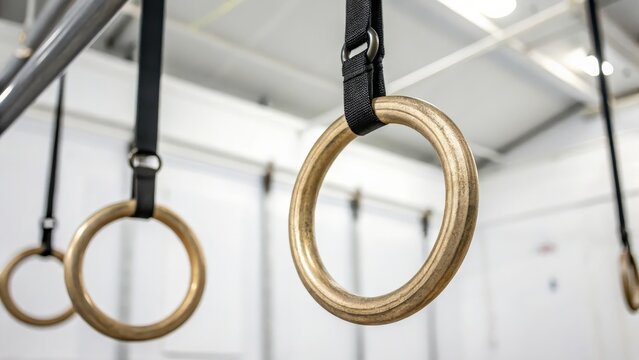 Gymnastic Rings Hanging in Gym