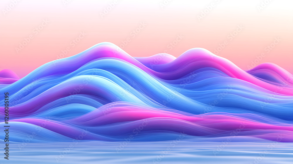 Poster fluid waves of color creating abstract art in serene environment digital creation vibrant viewpoint