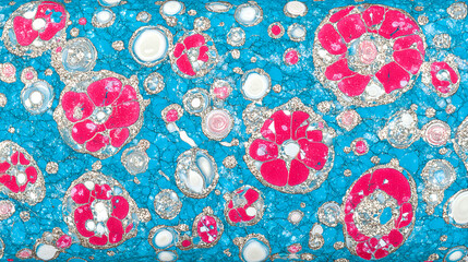 Colorful floral abstract art studio digital artwork vibrant environment close-up perspective modern design aesthetics