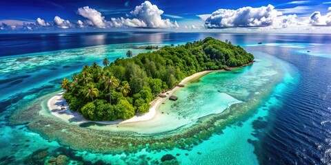 Discover Isla Y Mar's idyllic beach: stunning drone footage captures its tropical beauty.