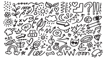 hand drawn doodle sketch element vector