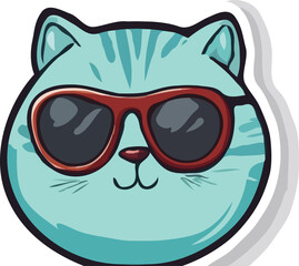 Cat with eye glasses