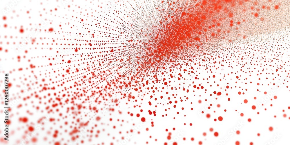 Poster abstract red dots create a dynamic perspective on white background