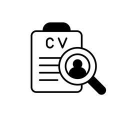 CV icon vector set. Resume illustration sign collection. user data symbol or logo.