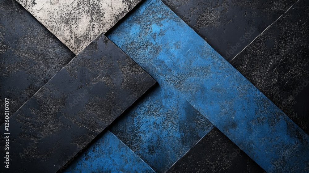 Wall mural minimalist blue background with intersecting lines for design. banner template with central white sp
