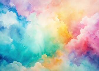 Fluid pastel colors blend in a gentle, dreamy watercolor texture, ideal for whimsical digital art.