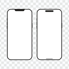 Mobile Phone Mockup with Buttons Set | Blank Screen Smartphone Template