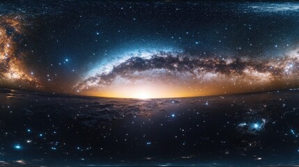 The Milky Way galaxy from a space-based vantage point.