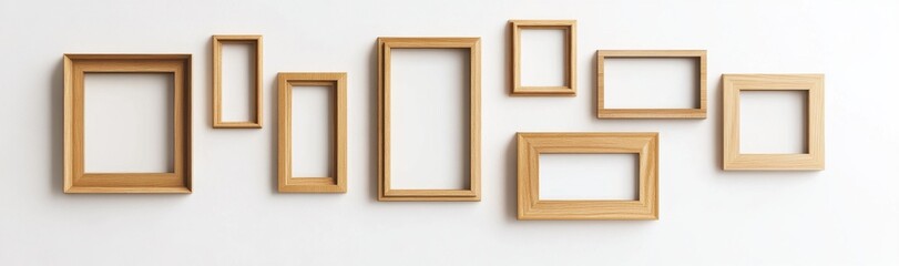 Picture frames isolated on white background luxury gold Vintage set