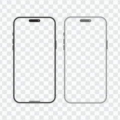 Mobile Phone Mockup with Buttons Set | Blank Screen Smartphone Template