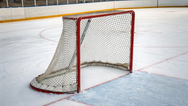 Hockey Net on Ice Rink